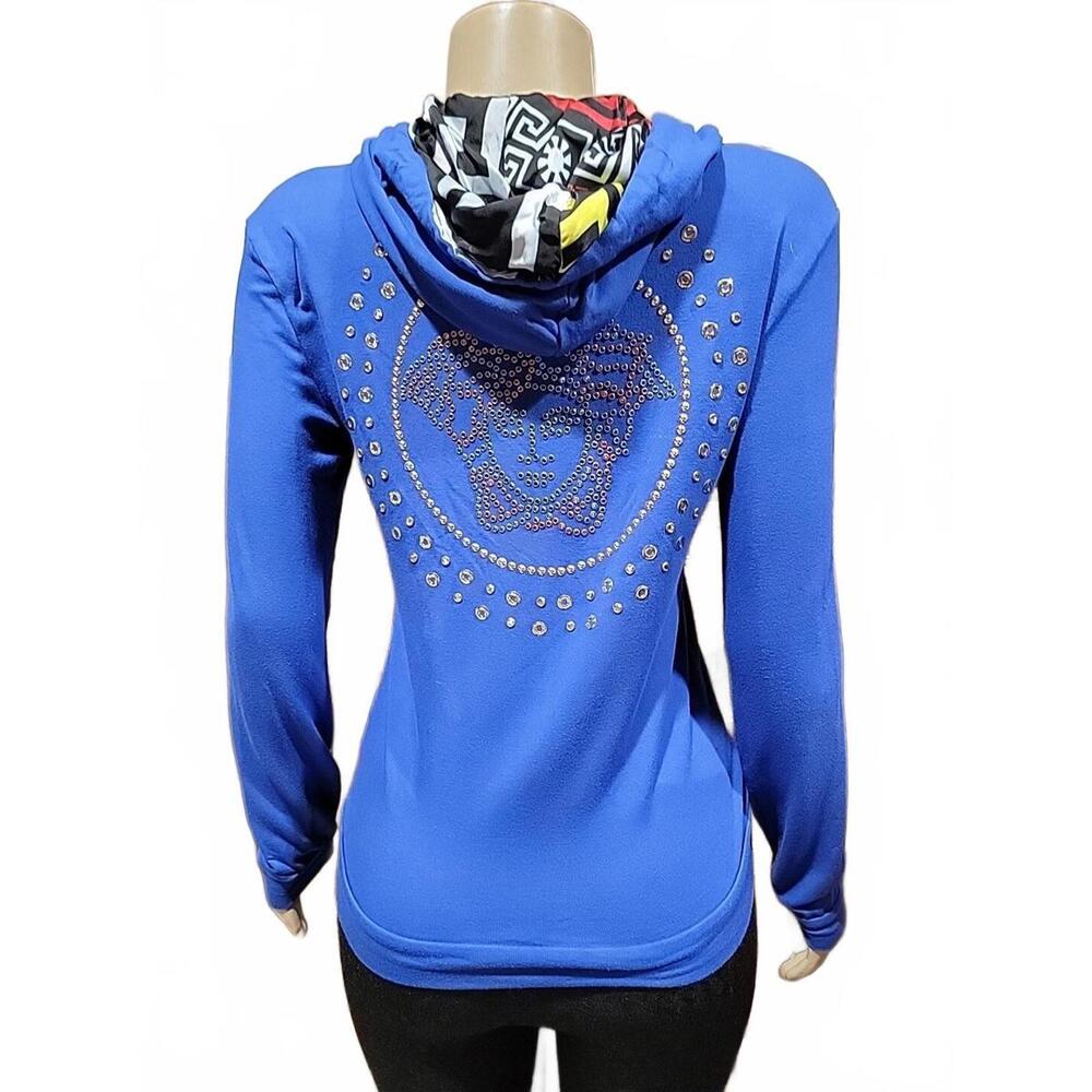 Versace Medusa Rhinestones Hoodie Size 1 Women's Sweater #W4